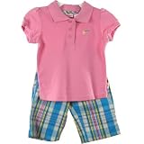 Girls 2pc Embroidered Shooting Star Plaid Short Set ~ Size (4-6x)