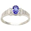 14K White Gold Tanzanite and Diamond Ring