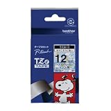 ブラザー工業 TZeテープ スヌーピーテープ(スヌーピーブルー/黒字) 12mm TZe-UB31