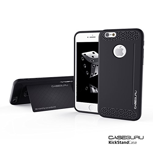 Caseguru® Armor Guard Slim Fit Case for iPhone 6 / iPhone 6S (4.7 Inch) [STAND FEATURE] [Lifetime Warranty] - Black