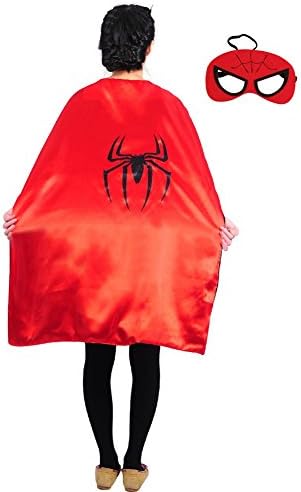 Adult Teen (43 in) Superhero Capes w/Mask (Spiderman)