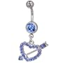 Light Purple Crystal Love Heart Birthstones Gem Belly Button Ring