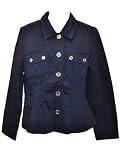 Jones New York Sport Button Front Sateen Jacket Swiss Navy Large