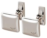 Emporio Armani Gents Sterling Silver Square Cufflinks With Eagle Logo Detail