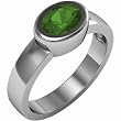 14K White Gold Tsavorite (Green Garnet) Ring