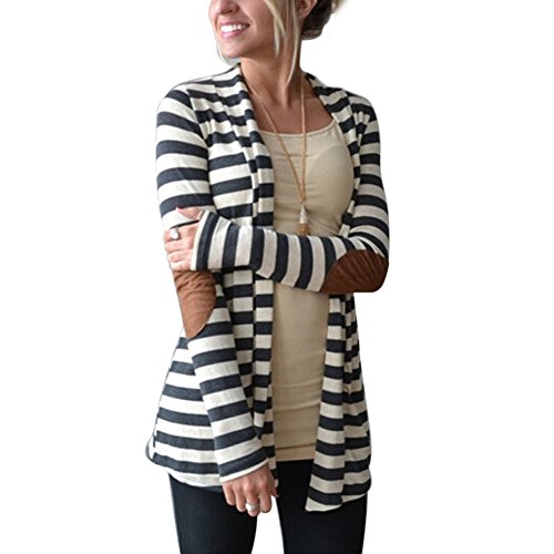 MIOIM® カーディガン レディース 春秋 薄地 ロング ニット エアコンシャツ UVカット 日焼け止 冷房対策 トップス 体型カバー 長袖 カットソー 横縞 通勤