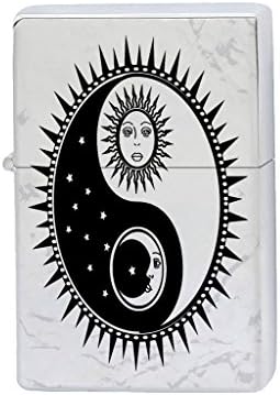 Yin Yang Sun Moon Silver Flip Top Lighter