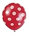 Unique Polka Dots Ruby Red Latex Balloons - 12