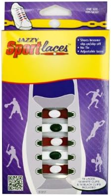Jazzy Sport Laces - No Tie - 29 Fanwear Colors (Maroon/White)
