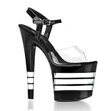 Pleaser Shoes WomenÕs TABOO-708LN, 7 1/2" Stiletto Heel Ankle Strap Platform Sandal