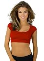 Tiny Sporty Backless Scoop-Neck Crop Tee with Trendy Mid-Back Tie from Hot Fash Tops - DASH Red