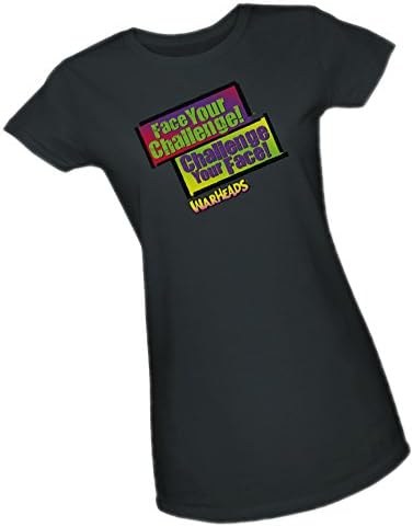 Face Your Challenge! -- WarHeads Candy Crop Sleeve Fitted Juniors T-Shirt, Medium
