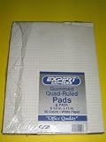 Expert Express, Gummed Quad Ruled Pad, 8 1/2" x 11", 50 Count, White Paper, Office Quality, Made in USA