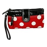 RED & WHITE POLKA DOT WRISTLET SMALL CLUTCH HANDBAG