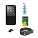 5 Items Accessory Combo for Sony E Series Walkman (NWZ-E353 & NWZ-E354): Includes Black Silicone Skin Case, Armband, Belt Clip, LCD Screen Protector and Fishbone Style Keychain