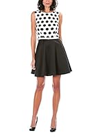 Bleu Marine Vestido (Blanco / Negro)