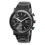 Gucci Men`s YA101331 G Chrono Black PVD Case Black Guilloche Dial Watch