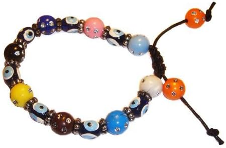 Multicolor Evil Eye Bracelet with Adjustable String