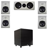 IW191 4-Piece 5.25" In-Wall Speaker System w/Center Channel & 12" Subwoofer