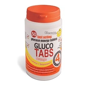 Gluco tabs - 50 Glucose Tablets (orange) 200g