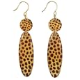 10k Yellow Gold Hand Carved Amber Drop Earrings