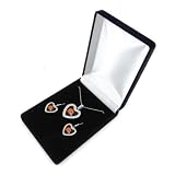 NFL Cleveland Browns Reversible Crystal Heart Pendant and Earrings in Satin Box