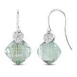 14k White Gold Green Amethyst and Diamond Earrings (.05 cttw, H I Color, I1 I2 Clarity) Reviews 41PYVzeiJAL. SL160 14k White Gold Green Amethyst and Diamond Earrings (.05 cttw, H I Color, I1 I2 Clarity) Reviews