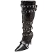 Funtasma by Pleaser Women's Halloween Plunder-130X Boot,Black W/ PatentStraps,9 M