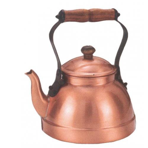 Old Dutch 2 Quart Decor Copper Teakettle With Satin Finish And Wood Handle