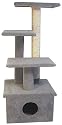 Scruff Jr Cat Tree with sisal and carpet scratching posts, condo, three staggered shelves
