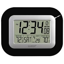 La Crosse Technology WS-8115U-B Digital Wall Clock with Indoor and Outdoor Temperature