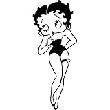 Betty Boop Heart Garter Rub-on Window Sticker ~ Cool Betty Boop 'Boop-Boop-be-Doop!' Sticker