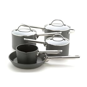 Anolon Professional Hard Anodised Cookware Saucepan Set, 5 Piece