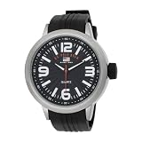 U.S. Polo Assn. Men's US9054 Black Dial Black Rubber Strap Watch