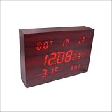 LED Wooden Clock with Calendar, Temperature, Alarm