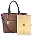 Diophy PU Leather Two Tone Front Zipper Multi Spaced Tote Womens Purse Handbag SE-3386