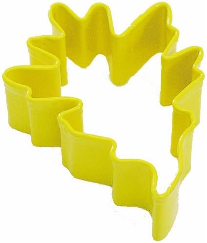 Pin Oak Leaf Yellow Poly Resin Coated Tin Cookie Cutter 3.5"