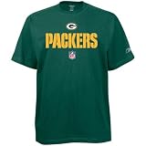 Reebok Green Bay Packers Green Sideline Word Mark T-shirt