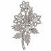 Sterling Silver simulated Diamond cz Extravagant Flower Bouquet Pin