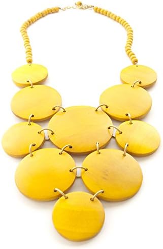 Fair Trade "Stones Throw" Wooden Necklace (Yellow)
