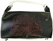 Lux de Ville MINI CHAIN HOBO Day of the Dead Altar Zipper Handbag- Red on Black