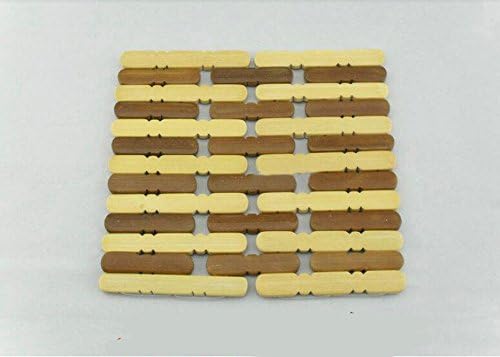 Shanson 2pics Square and Round Nature Handmade Bamboo Cup Dish Pot Coaster Trivets/ Coffee Cup Mats/bamboo Tea Accessories, Tea Mats, Cup Holders/Best Housewarming Beverage, Drink, Beer, Bar Woven Absorbent