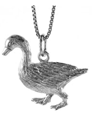 Sterling Silver Goose Pendant, 1 inch Tall