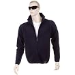 Thug or Angel Men's Jet Black collection, navy full zip knitted cardigan. JBLK3882