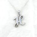 Sterling Silver Initial Charm Necklace, Letter H