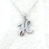 Sterling Silver Initial Charm Necklace, Letter H