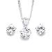 Chic Silver Swarovski Crystal Birthstone Pendant/Earring Set with 46cm Chain April