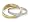 Three Band 14K Gold Plate and Rhodium Plated CZ Ring - Size 6