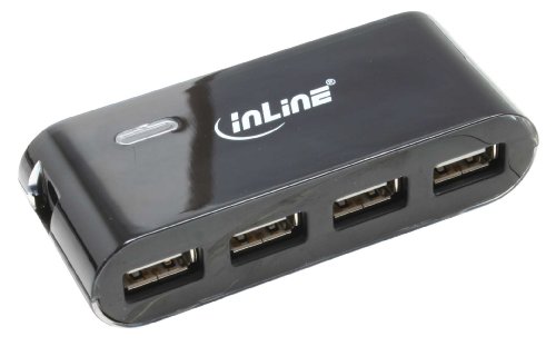 INLINE USB 2.0 4-PORT HUB mit Netzteil schwarz Plug-and-Play abwaerts kompatibel zu USB 1. Preisvergleich