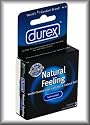Durex Natural Feeling Premium Latex Condoms Lubricated with Water-Based Lubricant - 3 Pack